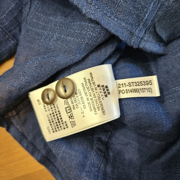 Tommy Bahama 100% Linen Long Sleeve Button Up Shirts Navy Size Large - Picture 5 of 9